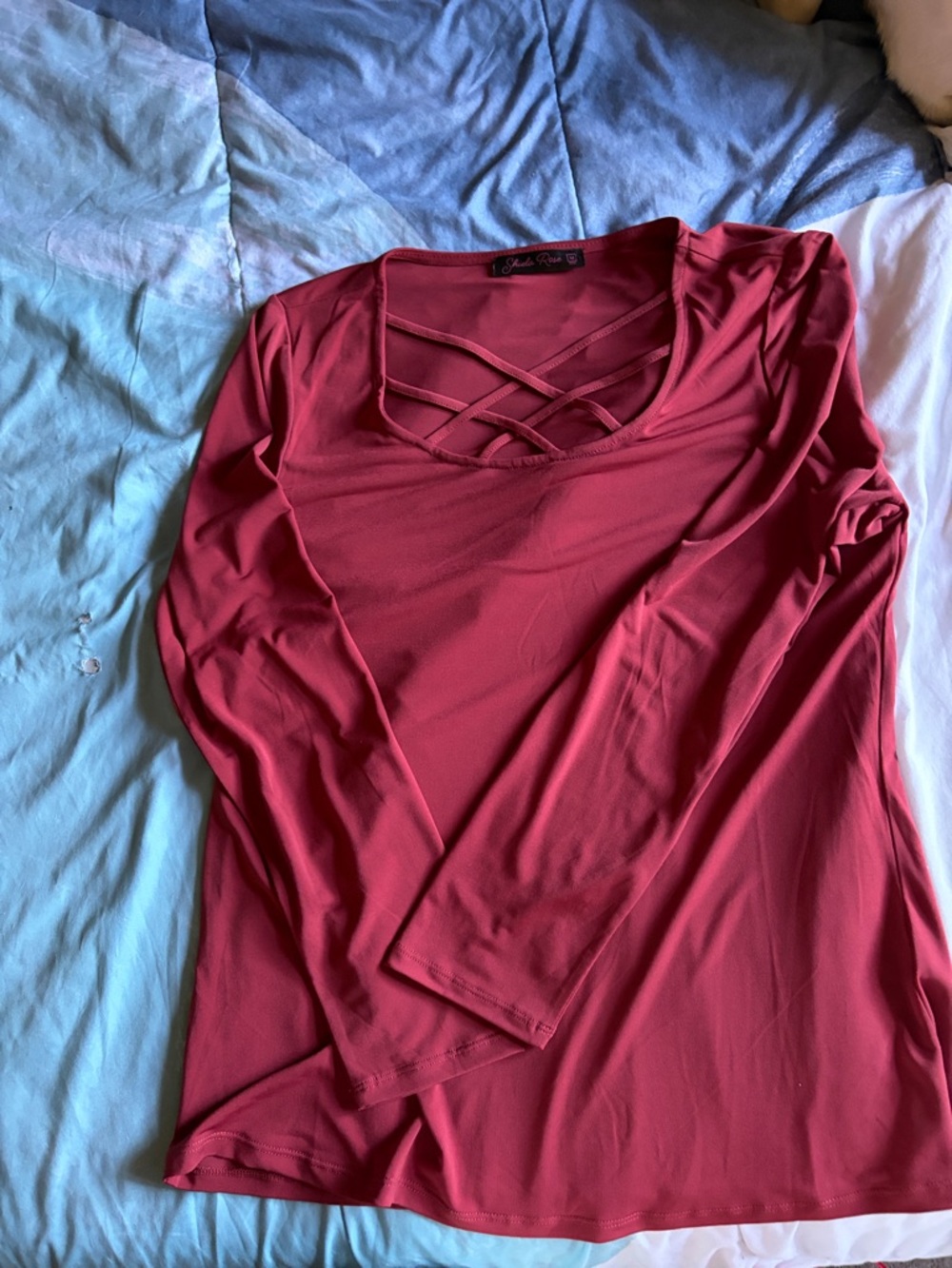 Women’s Crisscross Long-Sleeve Tee - Berry